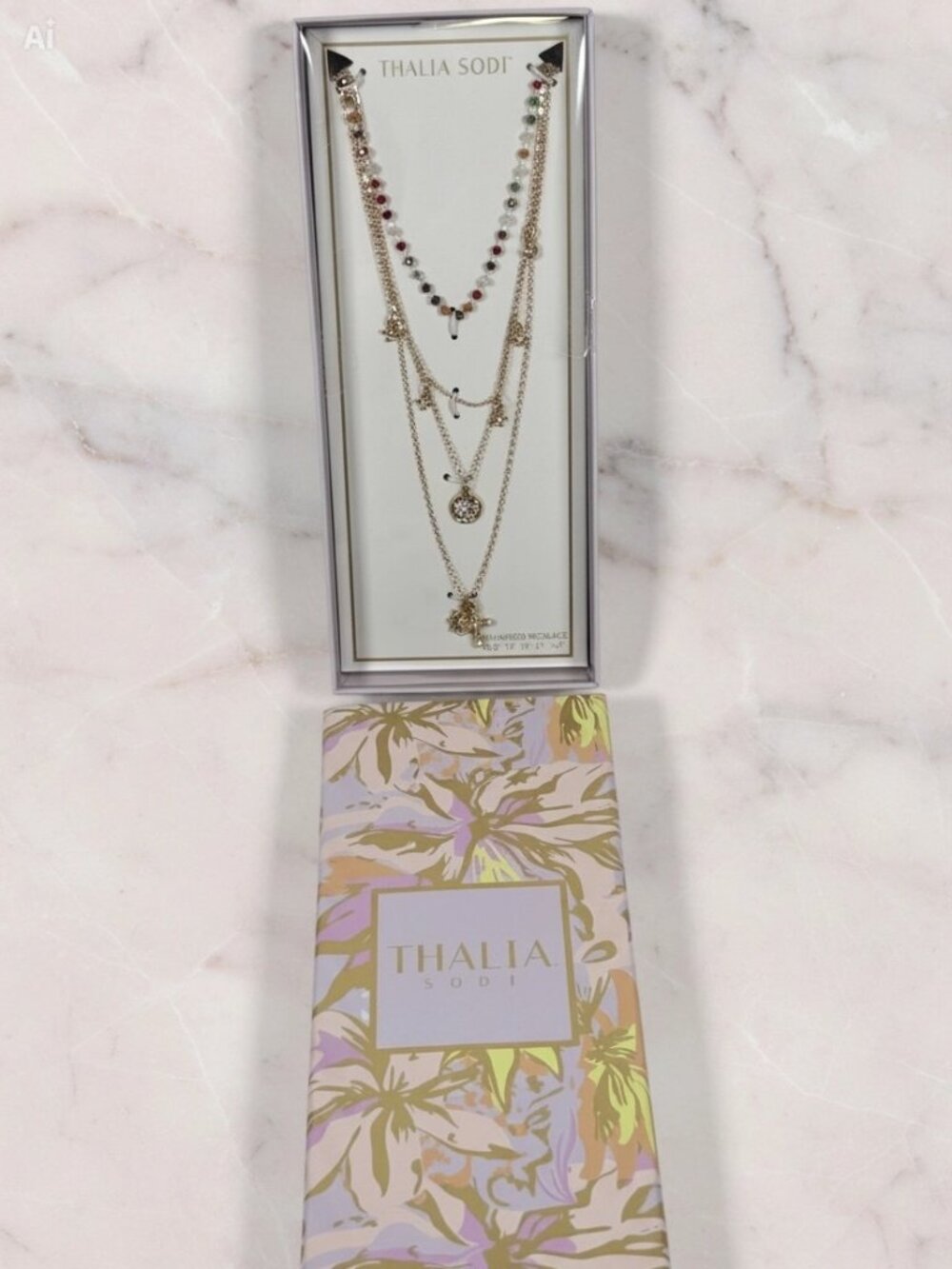 Thalia Sodi Gold 3 layer necklace